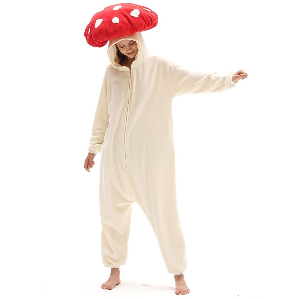 9977 Red Mushroom Onesie Adult Fun Comfy Mushroom Costume Adult Onesie